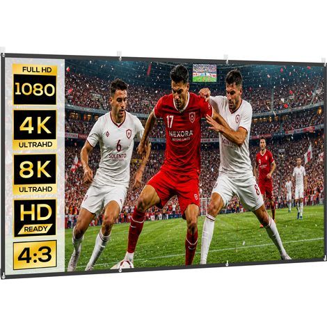 Écran de projection pliable et portable 120" 16:9 HD 4K/8K, anti-rides et lavable, double face, blanc (1/5)