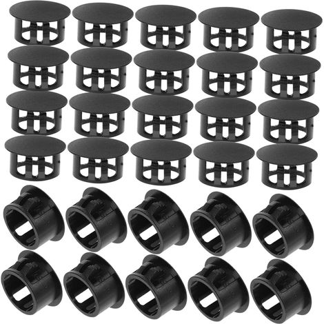 COLLBATH Lot de 100 bouchons ronds meubles chaises armoires noir (1/5)