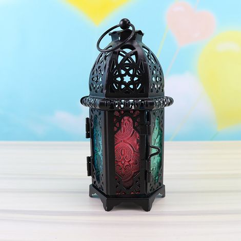 Chandelier À Bougie - Abat-jour En Verre Antiquisé - Support À Bougie En Métal - Pour Intérieur Et Extérieur - 1 Pièce (1/5)