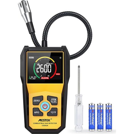 Détecteur de Gaz Détecteur de Fuite Charbon Naturel Gas Méthane Propane Butane Détecteur GPL GNL Portable Allarme Sonore Numérique LED pour Ville Camping Car Maison Cuisine MobileGarage (1/5)