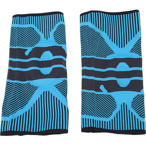 Genouillère de Compression Respirante en Tricot, Paire de Sangles de Soutien pour Course, Cyclisme, Randonnée, Bleu Lac, Taille M (1/5)
