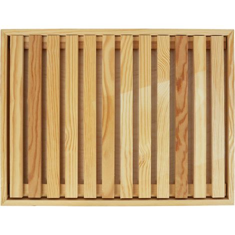 Lupia - Tagliapane in Legno, Griglia Removibile per Raccogliere Briciole, Perfetto per Pane, Focacce e Pizze, Fatto in Italia, Legno, 30x30 cm (1/4)