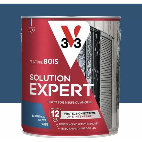 Peinture Glycéro Bois 12ans V33 Solution Expert Bleu Bretagne 2,5 L (1/3)