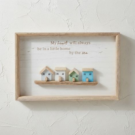 Coastal Glass Art Home By Sea Plaque (1/2)
