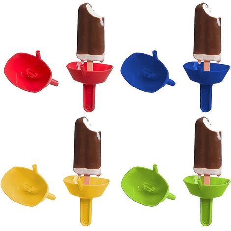 Tropffreier Eisbecherhalter, kleckerfreier Halter für gefrorene Leckereien mit Strohhalm für Kinder-red (1/5)