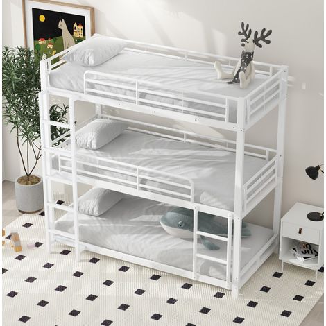 Etagenbett 90x200 cm Mit Gestell Aus Weißem Metall (1/5)