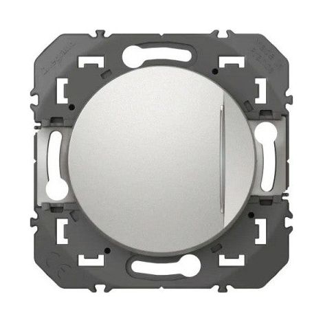 Legrand – Interrupteur étanche composable 10AX avec voyant témoin – Raccordement sans outil – Pour chantiers humides – Finition aluminium