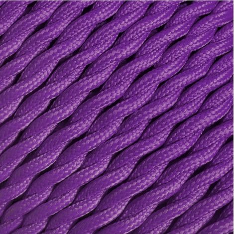 Fil électrique tressé - 2x0.75mm2 - Sur mesure - Couleur Violet