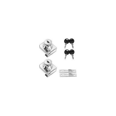 Set mit 2 Zinklegierungs-Glastürschlössern, Schranktürschlössern, rostfreien Schranktürschlössern, für 5-12 mm Glastüren, kein Bohren erforderlich, mit 4 Schlüsseln (1/5)