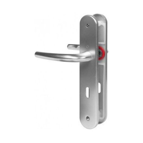 Garnitura de puerta sobre placas HOPPE SAN DIEGO 1191/265, 7×70 mm, agujero para llave, aluminio anodizado plata