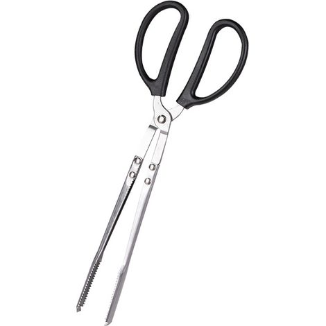 Pince à charbon de bois en acier inoxydable pour usage extérieur, pince à charbon de bois pour barbecue, pince allume-feu, 41 cm (1/5)