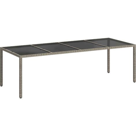 Maison Exclusive - Gartentisch Grau 250x100x75 cm Hartglas und Po