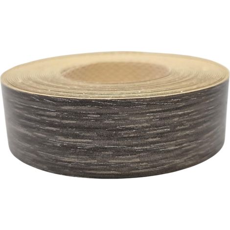 Bande de chant thermocollante 21mm x 5m épaisseur 0,50mm Mélaminé Facile à Appliquer Bricolage Étagère Meuble Panneau Bois Durable, Chêne Urban Coffee