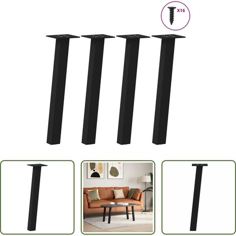 Couchtischbein -  Couchtischbeine 4 Stk. Schwarz 30 cm Stahl