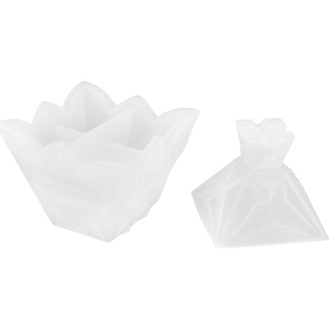 Moule en silicone quadrangulaire en forme de losange pour boîte à bijoux ou boîte de rangement, moule époxy pour bricolage et fabrication artisanale (1/5)