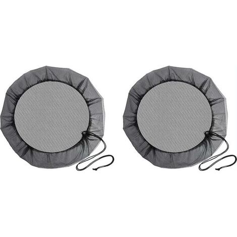 (Diamètre 95 cm) Filet de Baril de Pluie, 2 Pièces Filet de Protection avec Cordon de Serrage, Couverture Anti-Moustique & Animaux pour Récupérateur deau de Pluie (1/5)