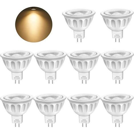 GU5.3 MR16 LED Ampoule 5W, Blanc Chaud 3000K LED Lampe Bulb, 12V LED Spot, L'angle d'émission de 35°, Non Dimmable, Lot de 10 (1/5)