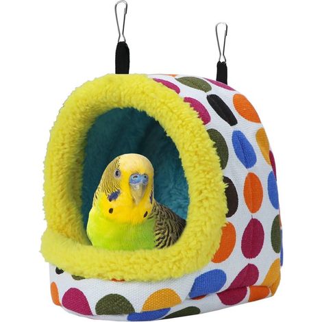 Lettino sospeso per uccelli, nido caldo per pappagalli in inverno, cuccia sospesa unica per animali domestici, ideale per pappagalli monaci, piccoli pappagalli, pelliccia di tigre (1/5)