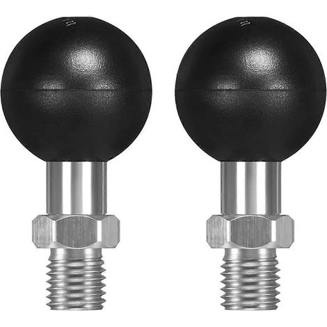 Lot de 2 adaptateurs à bille de 1 pouce avec filetage métrique M10x1,25, noir (1/5)