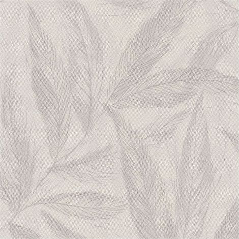 Papel pintado naturaleza Profhome 790964 papel pintado no tejido ligeramente texturado con ornamentos florales y acentos metálicos gris gris-claro plata 5,33 m2