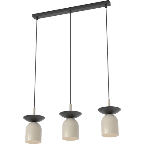 Lampada a sospensione EGO lineare beige/nera 3xE14 Emibig (1/5)