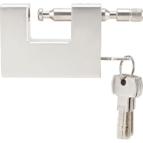 Cadenas de haute sécurité à anse épaisse rectangulaire, serrure de porte en forme de D en fer antivol (1/5)