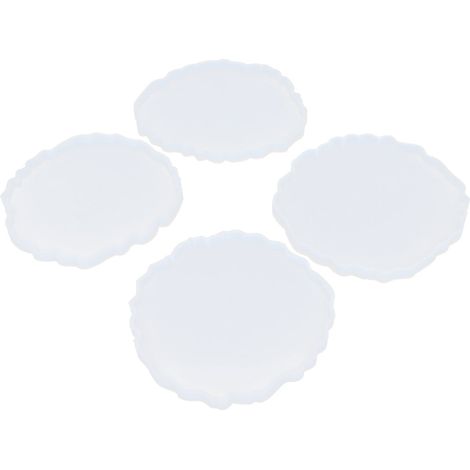 4 Moules en Silicone pour Sous-verres Époxy - Set DIY Vague, Miroir, Nuage pour Création de Résine Cristal (1/5)