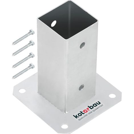 Kotarbau – Support poteau à visser 60 x 60 mm – Acier galvanisé à chaud – Fixation rapide – Pour structures bois extérieures