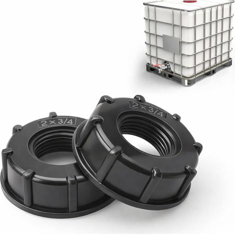 2 Pièces Adaptateur IBC Bouchon S60x6 - Connecteur de Réservoir IBC 3/4 Pouce - Adaptateur IBC Bouchon s60x6 pour cuve 1000 litres 3/4 Pouce (1/5)