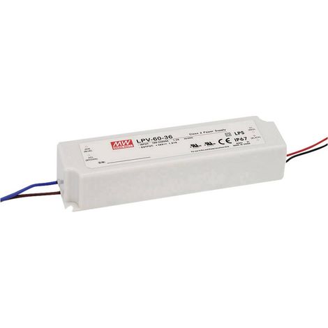 Mean Well LPV-60-48 Trasformatore per LED Tensione costante 60 W 0 - 1.25 A 48 V/DC non dimmerabile, Protezione sovracc (1/3)
