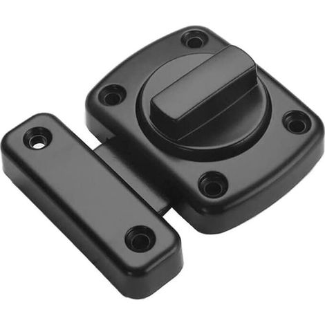 loquet verrou de porte de salle de bain de fenêtre de cabinet pivotant verrou de sécurité à loquet et WC loquet acier inoxydable brossé verrou noir (1/4)