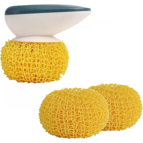 Nano bille de nettoyage, cuisine propre, évier et brosse à vaisselle, bille en acier de rechange (bleu) (1/2)