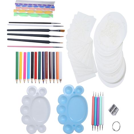 Kit de Peinture DIY avec Pochoirs Mandala et Outils à Pointiller, Sac de Rangement Bleu pour Cadeau Artisanal (1/5)