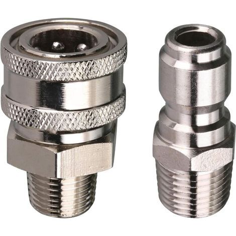 Schnellkupplungs-Adapterset für Hochdruckreiniger, 9,5 mm Außengewinde, 5000 PSI, 1 3/8'' Schnellkupplungsset – Außengewinde (1/4)