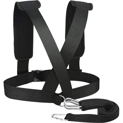 Correa de hombro con soporte de peso, correa elástica ajustable para entrenamiento, arnés para trineo y tracción. (1/2)