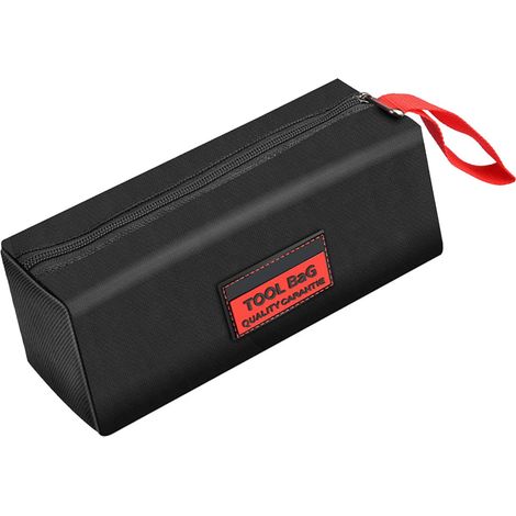 Sac à outils en toile multicompartiments, résistant à l'usure, avec poignée robuste, organisateur d'outils portable pour électricien, simple couche, taille M (1/5)