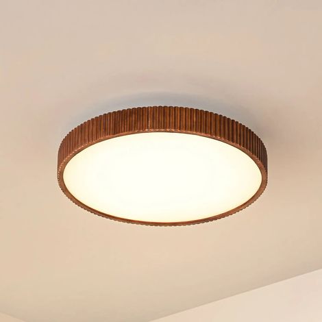 [GEBRAUCHT] B-Ware Lindby Deckenleuchte Deckenlampe Led Velua Fernbedienung Weiß Holz Dunkel Cct67