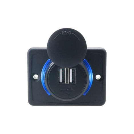 Prise USB Voiture 12V Encastrable, Chargeur USB Voiture, Double Prise USB de Chargeur Adaptateur 2 Ports, USB 3.1A 12V LED Panneau de Chargement étanche pour Camping Car Bateau Marine (1/5)