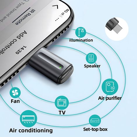 Neuer drahtloser Infrarot-Fernbedienungsadapter für Haushaltsgeräte, Infrarotsender für Mobiltelefone, kompatibel mit iPhone/Micro-USB/Typ-C