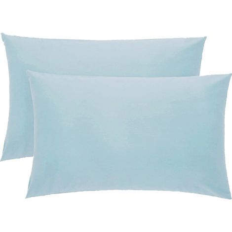 KLULK Coppia Federe Cielo 100% Cotone, 52 X 82 Cm, Set di 2 Cuscino Letto, Chiusura a Busta, Tinta Unita, Made in Italy (1/4)