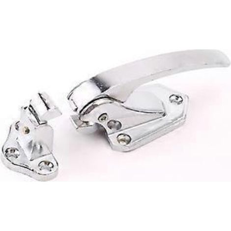Poignées de porte métalliques robustes à ressort avec système de verrouillage, adaptées aux congélateurs, fours et réfrigérateurs (argent). (1/5)