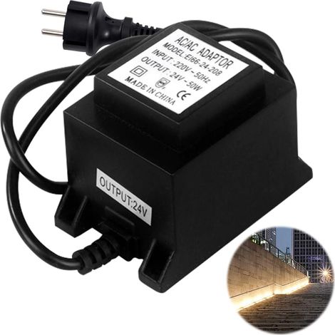 Transformateur LED 24 V AC/AC, Bloc d'alimentation extérieur Transformateur IP67 pour éclairage LED et Pompes de Bassin (1/5)