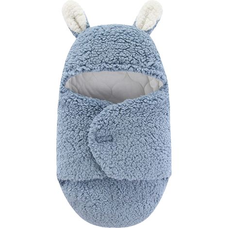 Couverture d'emmaillotage pour bébé, adorable couverture de réception en coton peluche pour garçons et filles, couverture douce pour le sommeil des nouveau-nés (1/5)