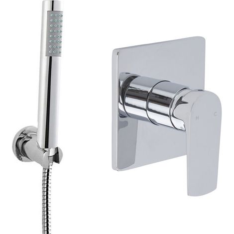 Milano Ashurst - Modern Chrome Manual Mixer Shower Valve with Pencil Hand Shower Handset (1/5)