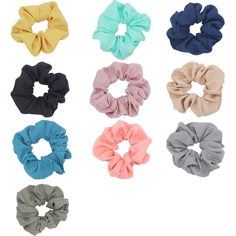 Chouchous en coton élastique pour cheveux, lot de 10, accessoires pour cheveux pour femmes et filles (1/5)