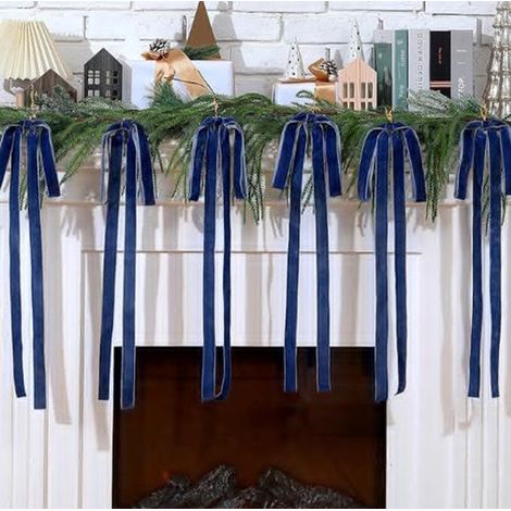Set di 6 archi natalizi, decorazioni natalizie, archi natalizi in velluto in stile rustico da 40 x 67 cm, decorazioni natalizie per l'albero di Natale (1/4)