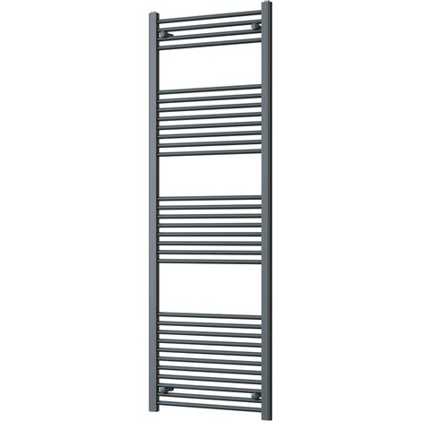 Zennor - Anthracite Heated Towel Rail - H1800mm x W600mm - Straight (1/3)