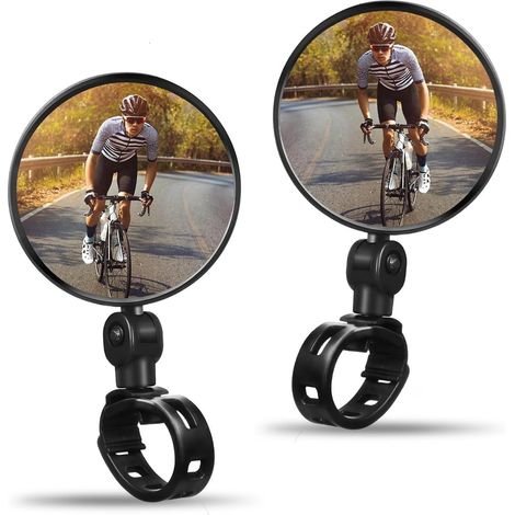 Rétroviseur Vélo, 2 Pièces Rétroviseurs De Vélo Grand Angle Rotatifs À 360° Réglables, Rétroviseurs De Vélo Pour Guidon De 15 À 32 Mm, Accessoires De Vélo Pour Tous Vélos (1/5)