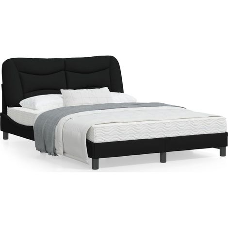 Cadre de lit avec tête de lit Noir 140x190 Tissu (1/5)