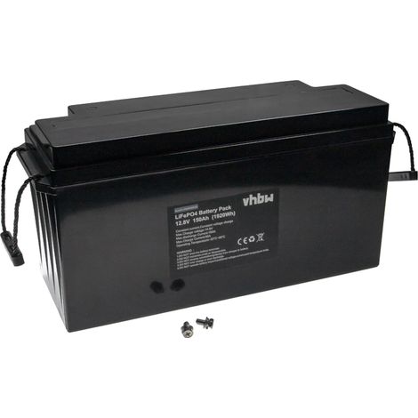 vhbw Akku Bordbatterie für Wohnwagen, Boot, Camping, Wohnmobil (150Ah, 12,8V, LiFePO4)